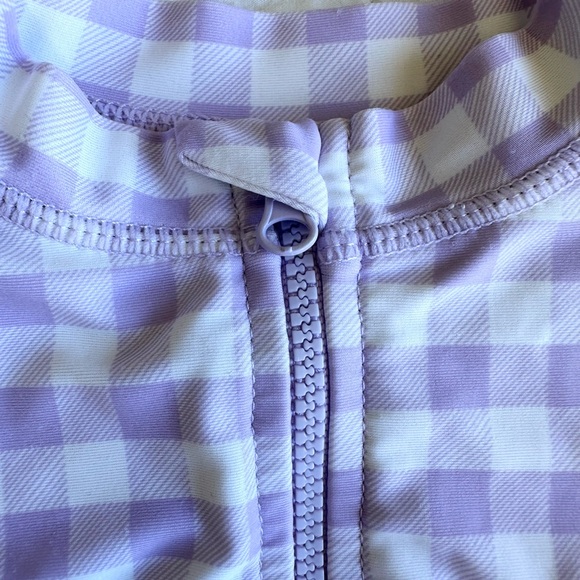 Cotton On Baby Swimsuit - Purple Gingham w/ Sleeve Ruffle - Size 00 / 3-6 months - Picture 2 of 4